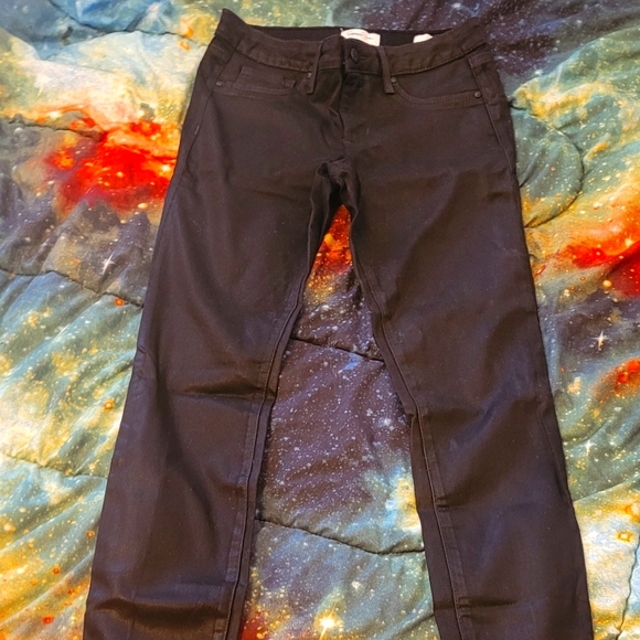 Jessica Simpson Denim - Jessica Simpson, oil slicked, black jeans,rocker, 98% cotton, size 4/27